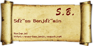 Süss Benjámin névjegykártya